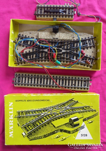 Old Marklin railway switch and signal in its box