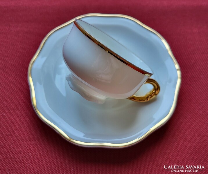 Pirken Hammer cseh porcelán kávés szett aranyozott csésze csészealj eszpresszó espresso mokkás
