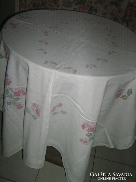 Charming white floral tablecloth