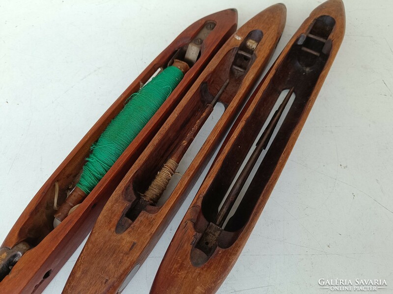 Antique loom folk tool boat weaver 3 pieces loom ethnography tool 758 8801