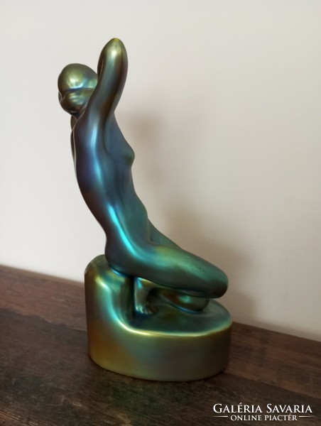 Zsolnay eozin longing figural sculpture