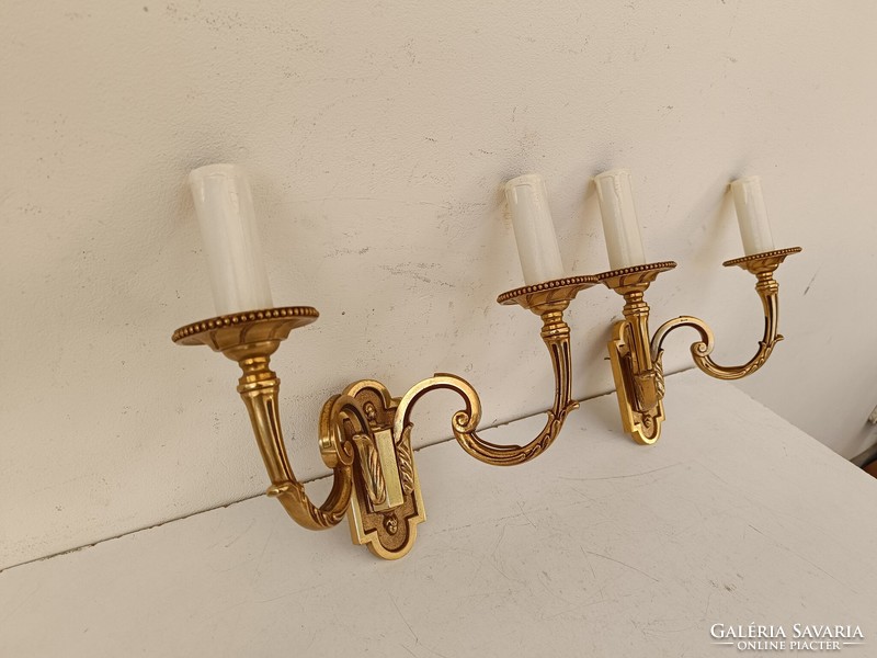 Antique wall arm pair brass 2 copper wall lamps 793 8736