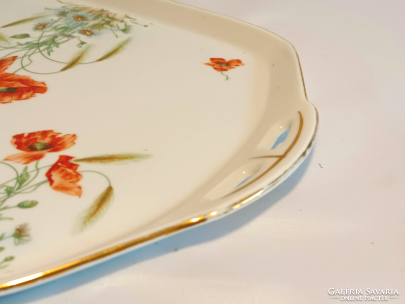 Porcelain tray with poppies