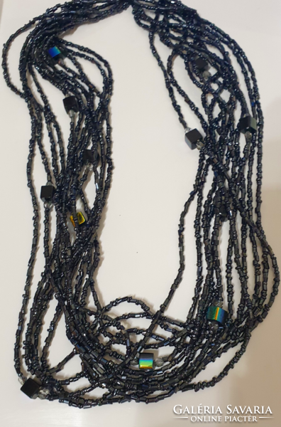 12-row unique glass pearl necklace