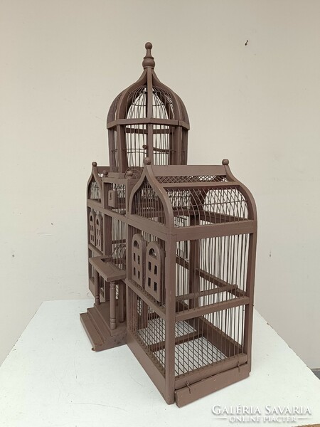 Antique wooden cage mid 20th century india muslim palace shaped birdhouse 8664