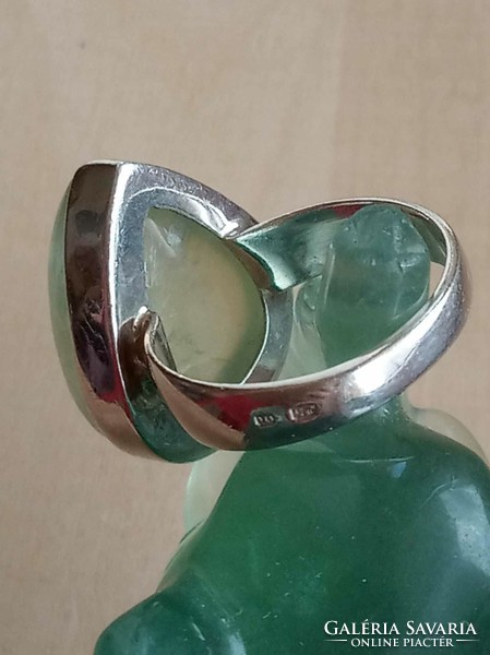 Jade ring 925 sterling silver size 58