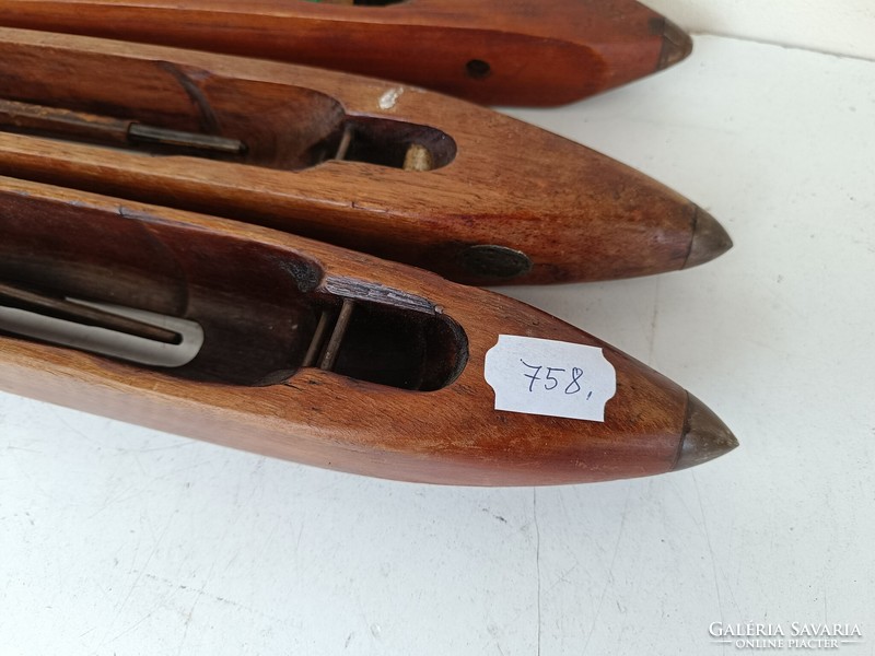 Antique loom folk tool boat weaver 3 pieces loom ethnography tool 758 8801