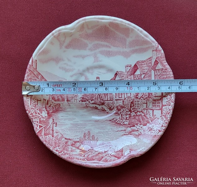 Johnson bros ironstone old English burgundy scene porcelain saucer plate