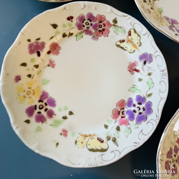 Zsolnay butterfly plate of 6 cookies