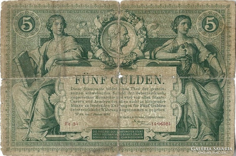 1 Forint / gulden 1881 original condition