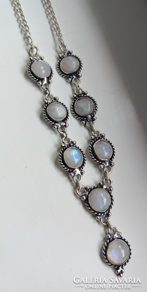 Natural rainbow moonstone necklace.