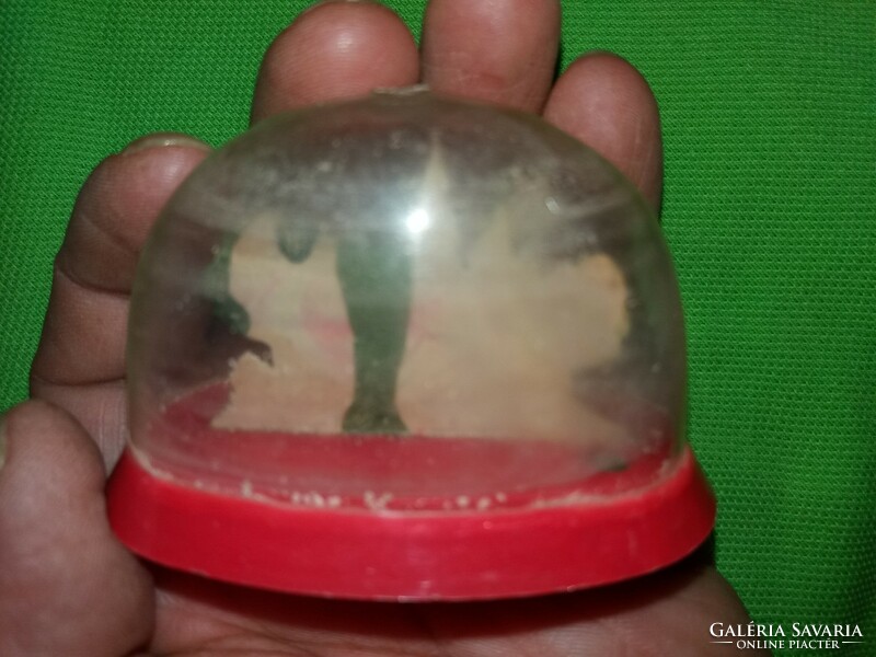 1960. Trafikáru Hungarian small-scale snow globe pink and the wolf plastic toy as shown in the pictures