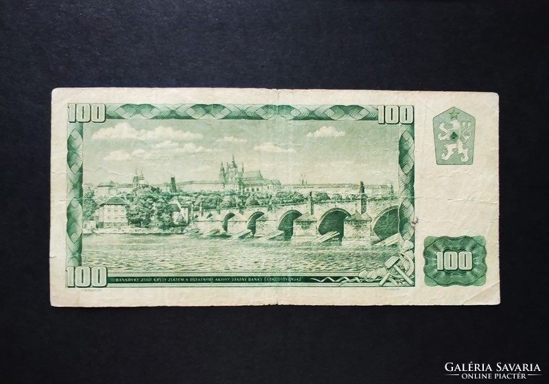 Csehszlovákia 100 Korona / Korun 1961, F+