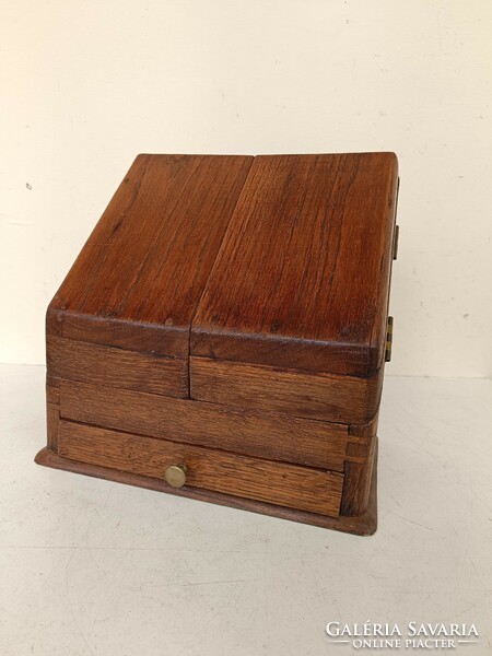 Antique small furniture, hardwood table, letter, envelope holder, stamp storage drawer, 764 8702