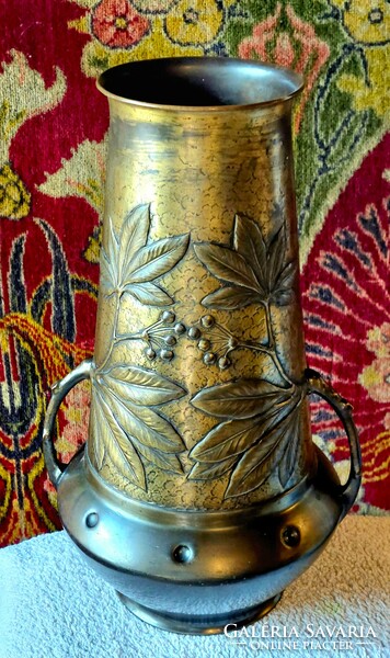 Hand hammered vase, albert mayer, wmf, 37 cm