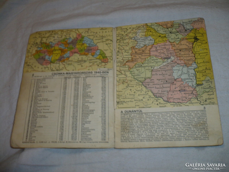Régi kis zsebatlasz térkép 1940