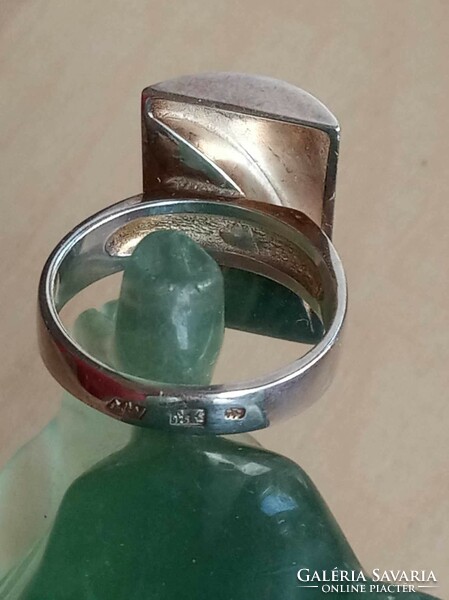 Borostyán 925 Sterling ezüst gyűrű 56-os