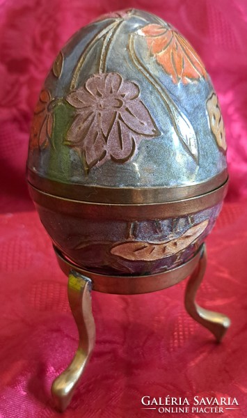 Copper egg holder, jewelry box (m4633)