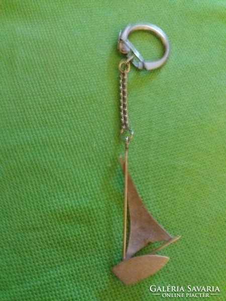 Antique tobacconist bazaar metal Balaton sailboat key ring as shown in the pictures