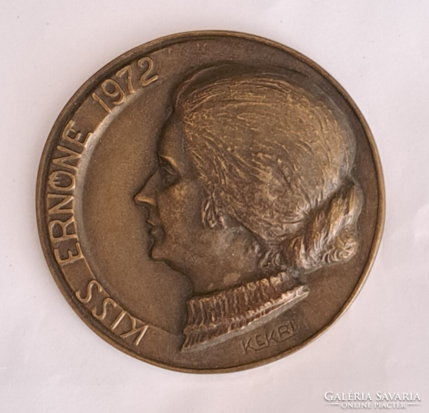 Ernőné Kiss 12 cm commemorative medal 39 dkg (n-7)