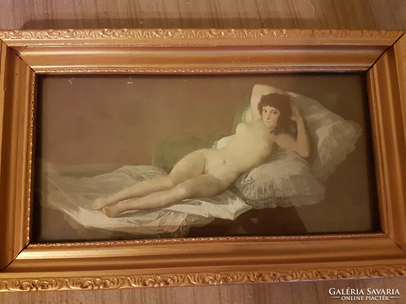 F painting reproduction ------in a beautiful renovated frame- protected by glass.------