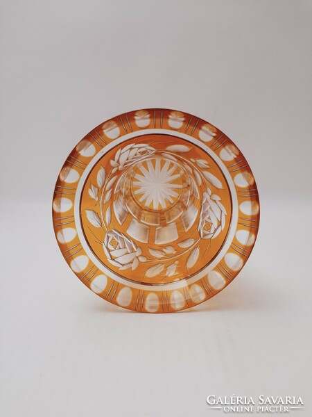 Haida polished art-deco überfang glass vase, 16.6 cm