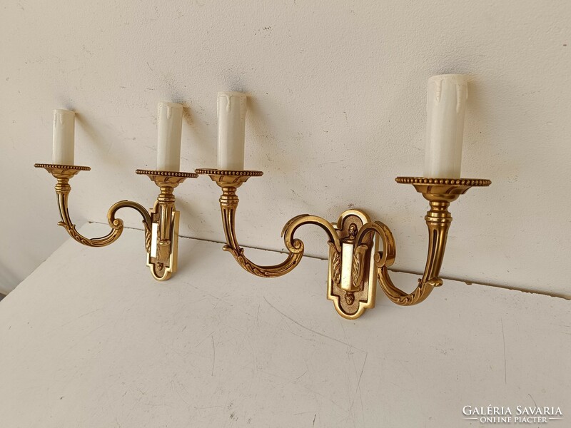 Antique wall arm pair brass 2 copper wall lamps 793 8736