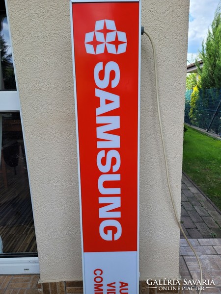 Large Samsung neon illuminated advertising sign. 1979