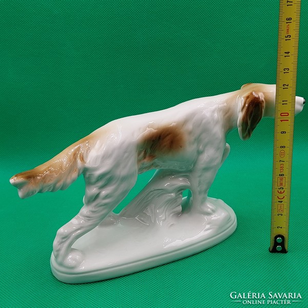 Lippelsdorf gdr german hunting dog porcelain figure