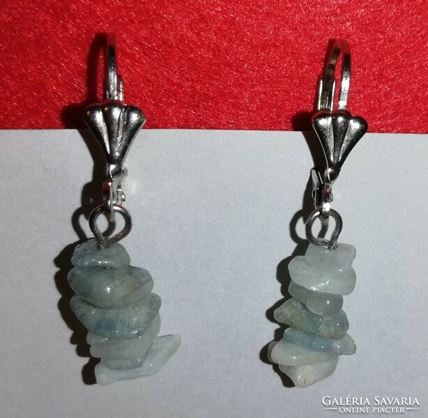 Mineral earrings (simple) - aquamarine