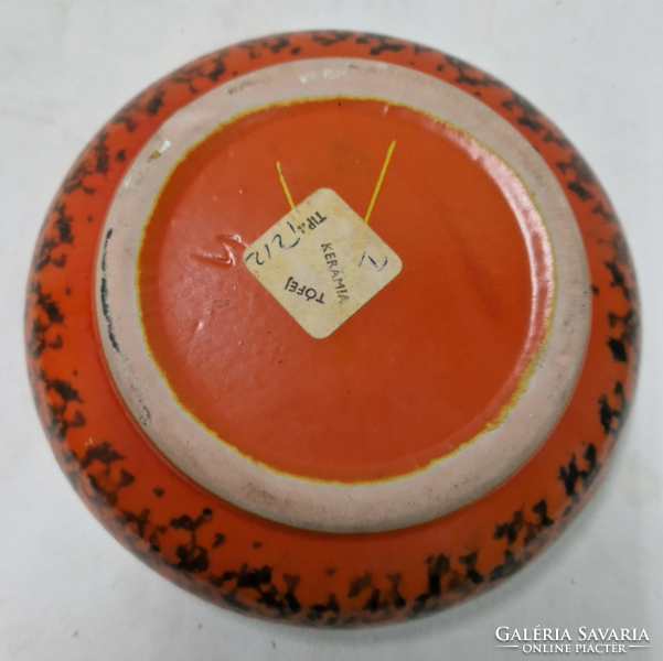 Tófej, marked, retro, applied art, glazed, ceramic vase and ashtray together in perfect condition