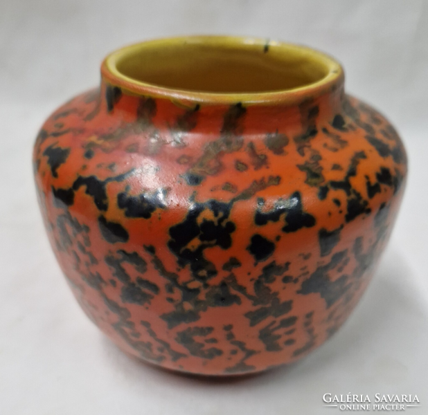 Tófej, marked, retro, applied art, glazed, ceramic vase and ashtray together in perfect condition