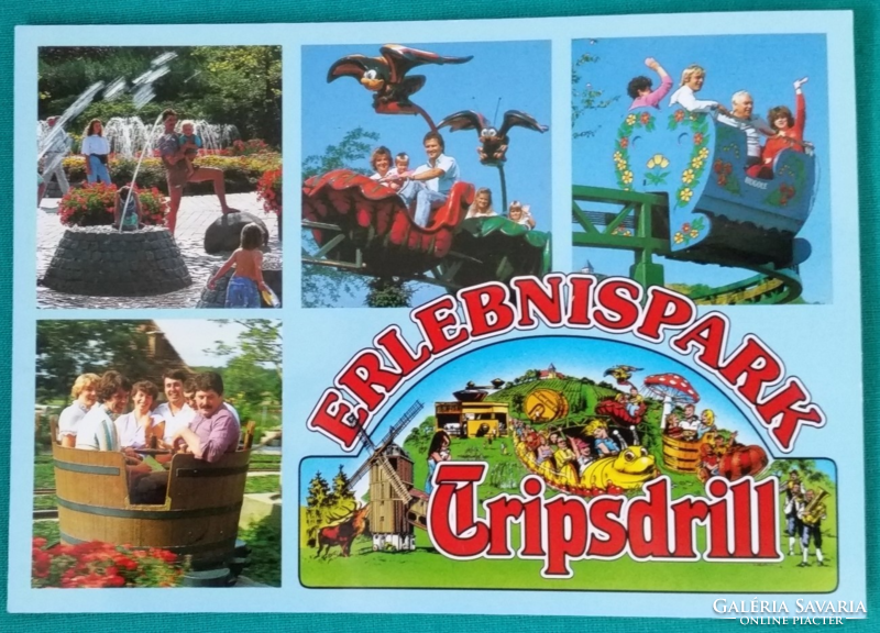 Tripsdrill adventure park, cleebronn, Germany, postage stamp postcard