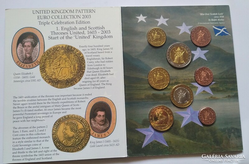 2003 United Kingdom-euro circulation line, in decorative case