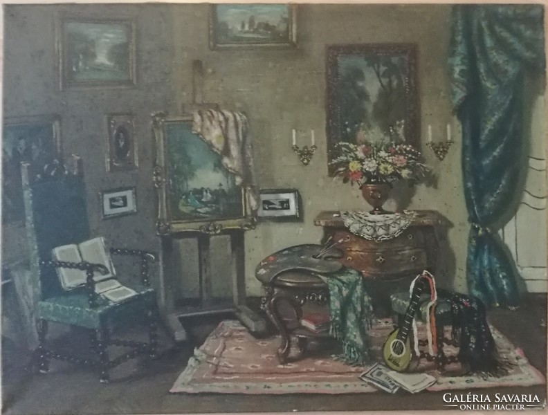 János Abátfalvi czene - interior - 60x80, oil, canvas.