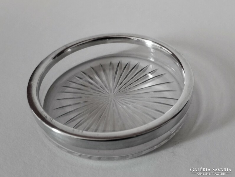 Hermann Bauer art-deco 800s silver/crystal ring holder 1930's Germany