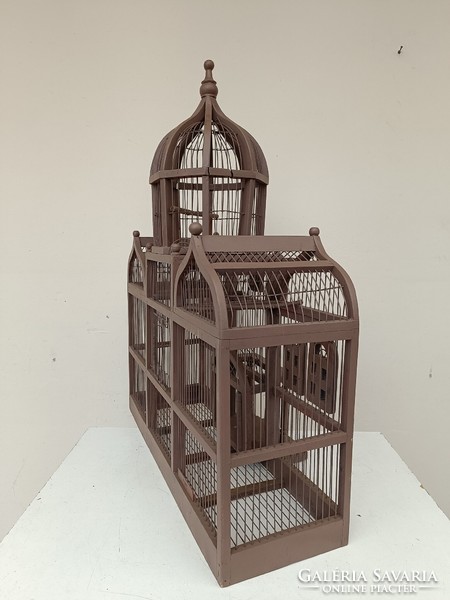 Antique wooden cage mid 20th century india muslim palace shaped birdhouse 8664