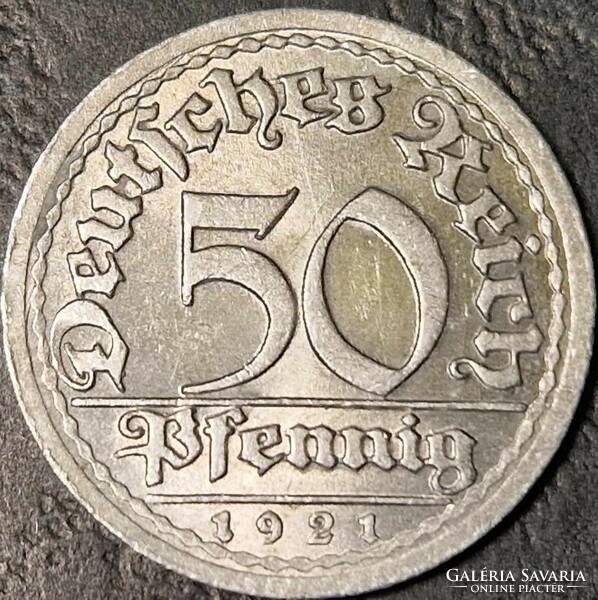 Németország, 50 pfennig, 1921. F.