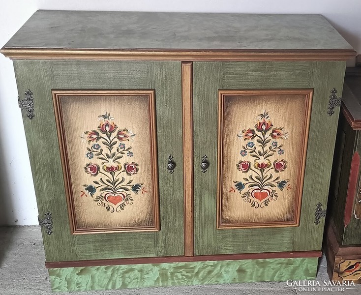 Voglauer, hand-painted chest of drawers with 2 doors
