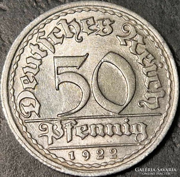 Germany, 50 pfennig, 1922. F.