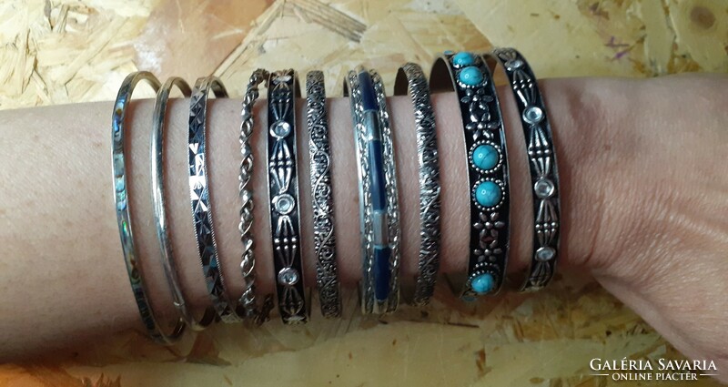 10 silver bracelets