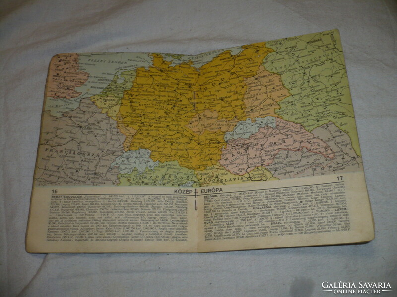 Old small pocket atlas map 1940
