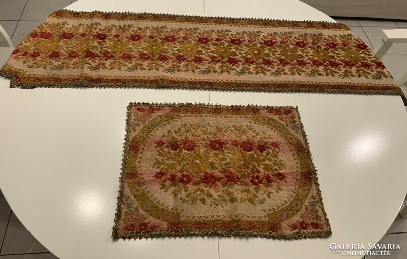 Set of 2 tablecloths extra long 135 cm velvet brocade tablecloth center table runner