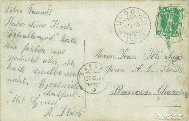 1908 – Katonai kiképzés előtt, Limmat völgy, Svájc. Fotólap, képeslap.