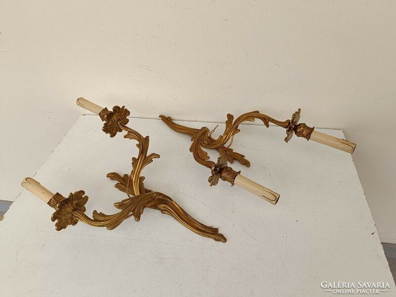 Antique patina wall arm 2 pcs 2 arm baroque copper + 4 new candle bulbs 712 8684
