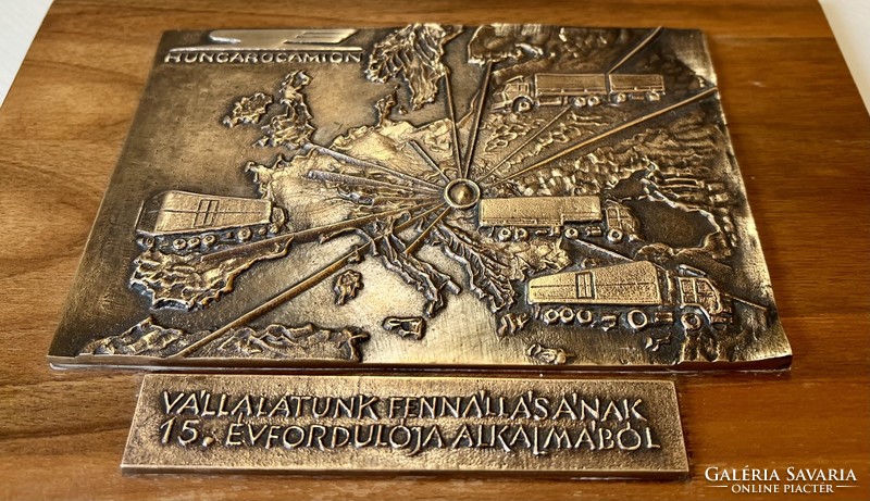 Hungarocamion 1981 rare bronze plaque-relief 1.2 kg for fans - collectors !!
