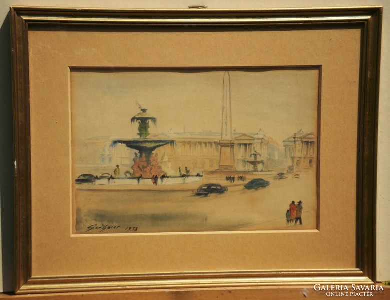 Fernand Guignier (1902-1972) : Párizs, Concorde tér / Place de la Concorde