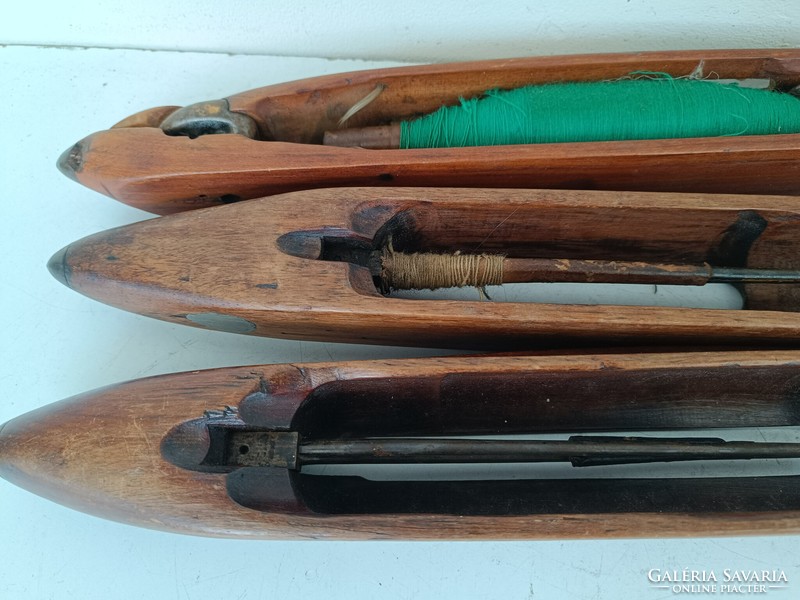 Antique loom folk tool boat weaver 3 pieces loom ethnography tool 758 8801