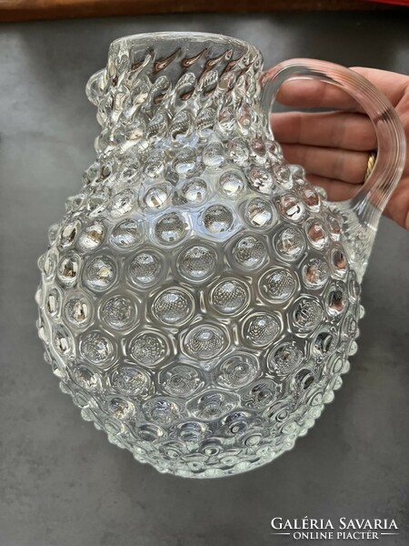 Large broken, blown glass jug with a cam