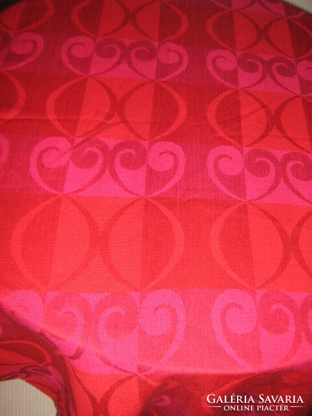 Wonderful vintage red-magenta woven fabric curtain